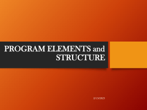 Programming Elements