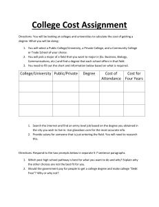 College Cost Assignment