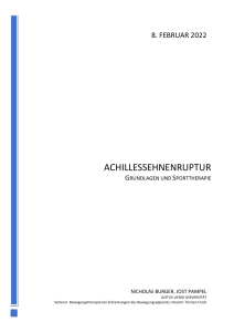 Achillessehnenruptur: Grundlagen & Sporttherapie