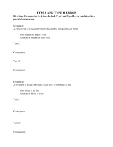 Student Copy Identifying Type I and Type II Errors (1)