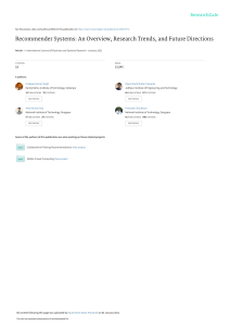 Recommendersystems-anoverviewresearchtrendsandfuturedirections
