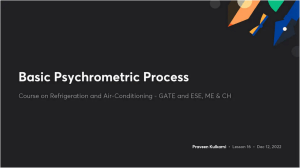 Basic Psychrometric Process: Refrigeration & Air-Conditioning