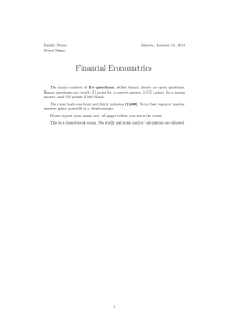 Financial Econometrics exam