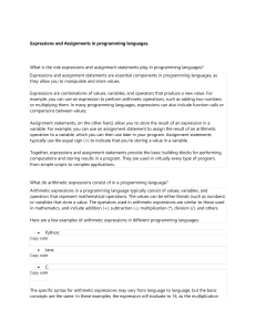 Expressions and Assignments in Programming