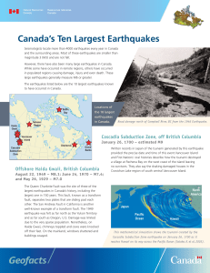 Canada's 10 Largest Earthquakes