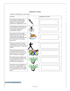 Identifying Independent Variables worksheet