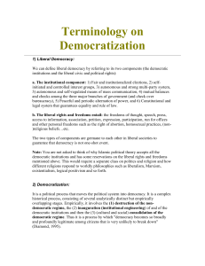 Terminology on Democratization
