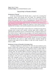 Fluorides in Dentistry: Research Paper