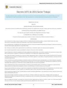 Decreto 1072 de 2015 Sector Trabajo