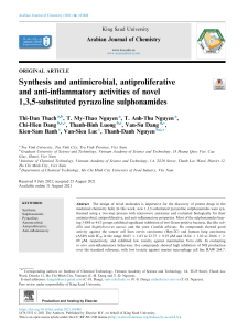 Synthesis and antimicrobial, antiproliferative and anti-inflammatory activities of novel 1,3,5-substituted pyrazoline sulphonamides