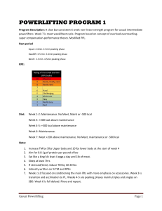 POWERLIFTING PROGRAM