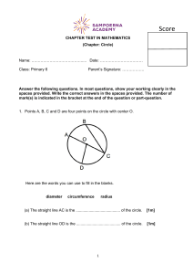 G6 Chapter Test Circle
