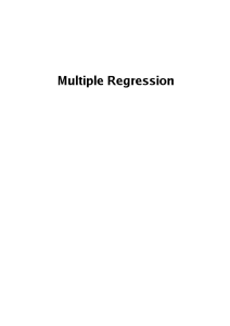 Multiple Regression