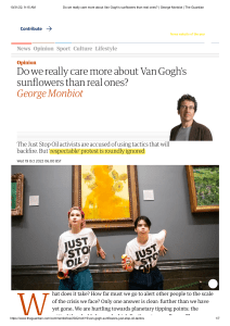 Do we really care more about Van Gogh’s sunflowers than real ones    George Monbiot   The Guardian