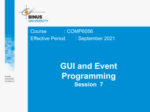 COMP6056-2021 - 7 - GUI and Event Programming