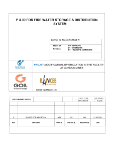 FIRE WATER STORAGE AND DISTRIBUTION P & ID