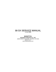 99 SX Service Manual: Mountain Bike Suspension Fork Guide