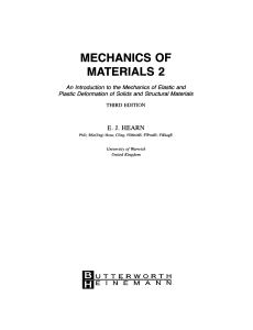 MECHANICS OF MATERIALS 2 Third Edition E. J. HEARN