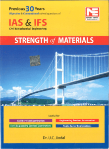 Dr. U.C. Jindal - IAS & IFS (Objective & Conventional) Previous Solved Questions   Strength of Materials-MADE EASY Publications (2015)