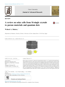 A review on solar cells from Si-single crystals to porous materials and quantum dots