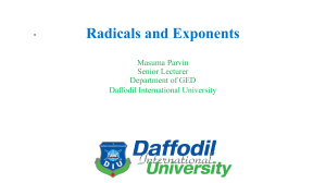 Radicals and Exponents  updated