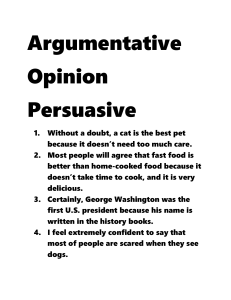 Opinion, persuasive, argumentative