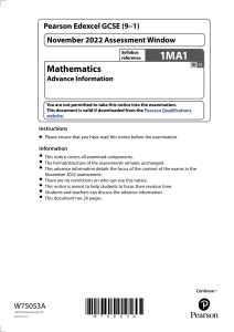W75053 GCSE Mathematics 1MA1 AN Nov-2022 Accessible Version