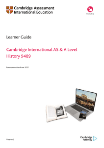 9489 AICE History Student Learner Guide