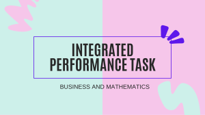 MATH and Business Integrated Performance Task