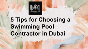 5 Tips for Choosing a Swimming Pool Contractor in Dubai