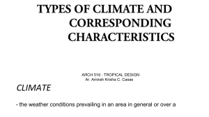 TOPIC 3 - Types of Climate and Characteristics
