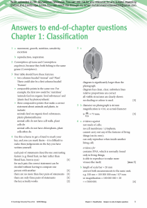 Biology end of the chapter questions
