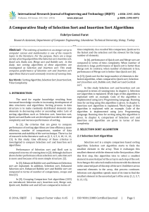 AComparativeStudyofSelectionSortandInsertionSortAlgorithms (1)