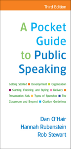 A POCKET GUIDE TO PUBLIC SPEAKING (O'HAIR 2010) 