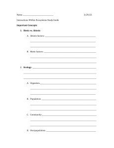 Interactions Within Ecosystems Study Guide