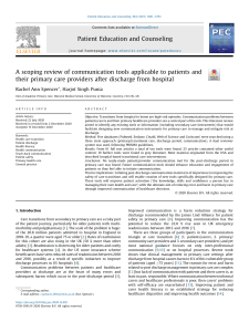A scoping review of communication tools applicable to patients and their primary care providers after discharge from hospital