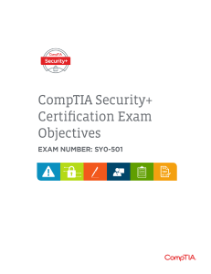 Security+ SY0-501 Exam Objectives