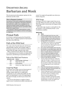 D&D Barbarian Primal Path - Wild Soul