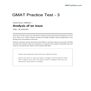 GMAT Sample Paper 5