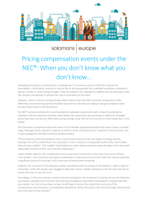 NEC3 - Pricing Compensation Events under NEC3