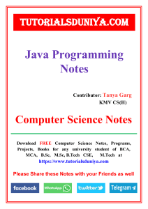 Java Notes - TutorialsDuniya
