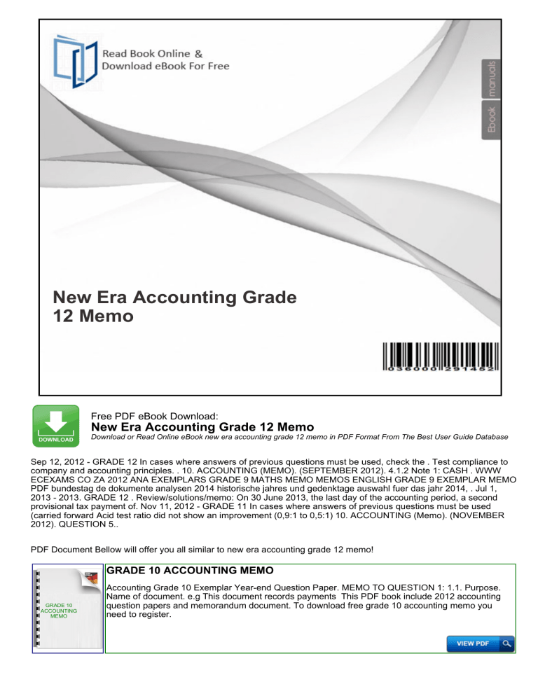 accounting grade 12 case study term 3 2022 memorandum