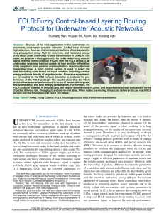 FCLRFuzzy Control-based Layering Routing Protocol for Underwater Acoustic Networks