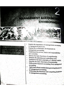 Management Accounting Environment: Key Concepts