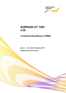 SURPASS hiT 7300 4 30 Troubleshooting Ma