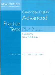 Cambridge English Advanced Practice Tests Plus 2 with Key