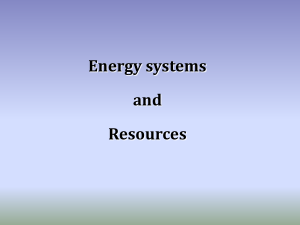 Energy systems and Resources