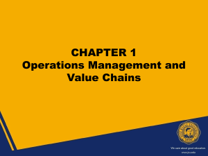 Operations Management and Value Chains