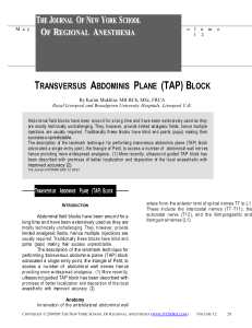 Transversus Abdominis Plane (TAP) Block: Techniques & Efficacy