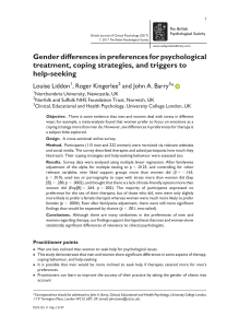 Gender differences in preferences for psychological treatment